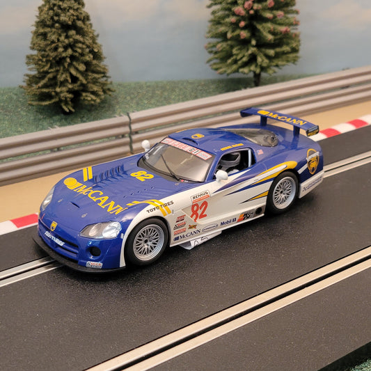 Scalextric 1:32 Car - Blue & White Dodge Viper McCann *LIGHTS* #82