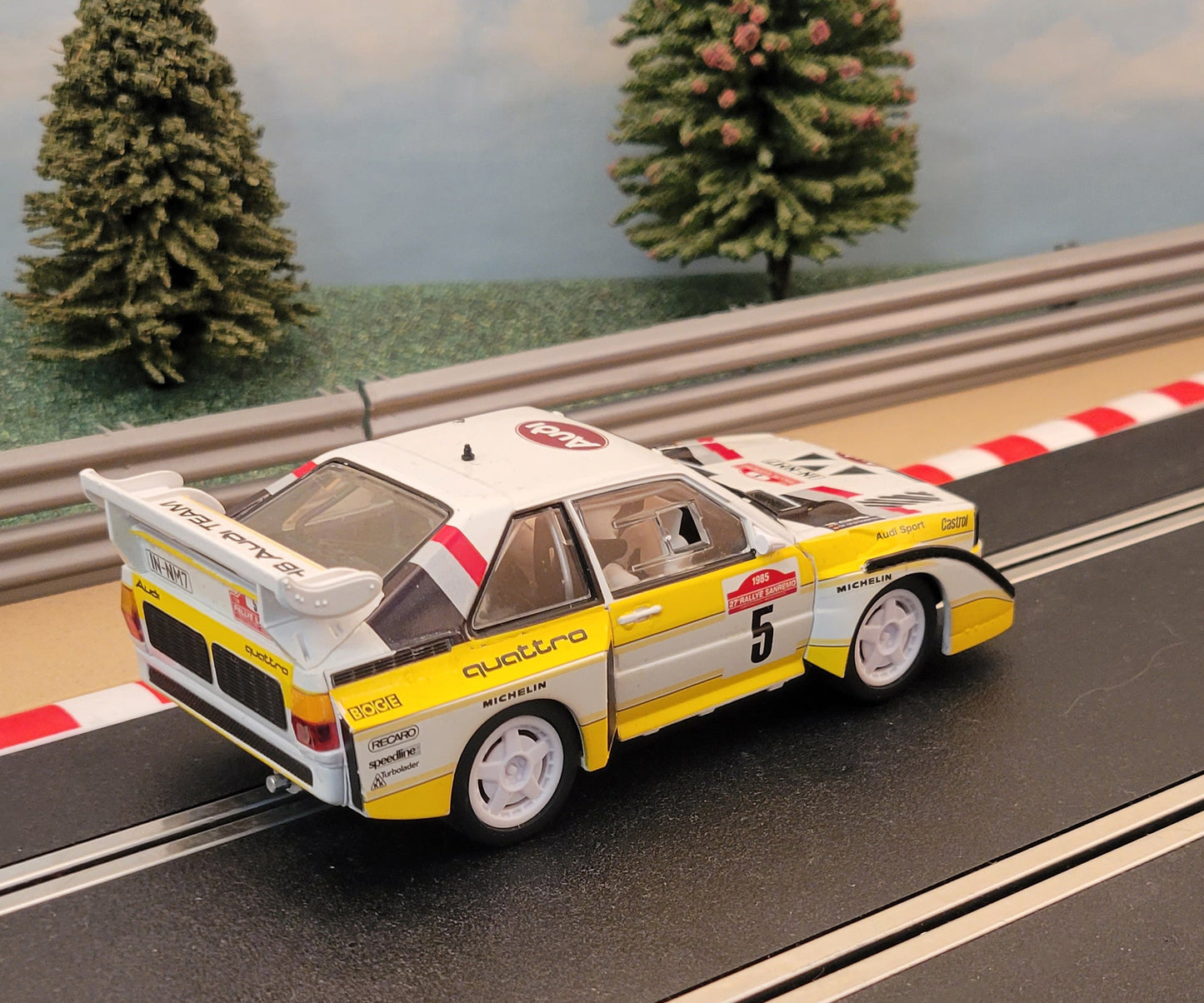 Scalextric 1:32 Car - C3410 Audi Sport Quattro #5 1985 San Remo W.Rohl*LIGHTS*J