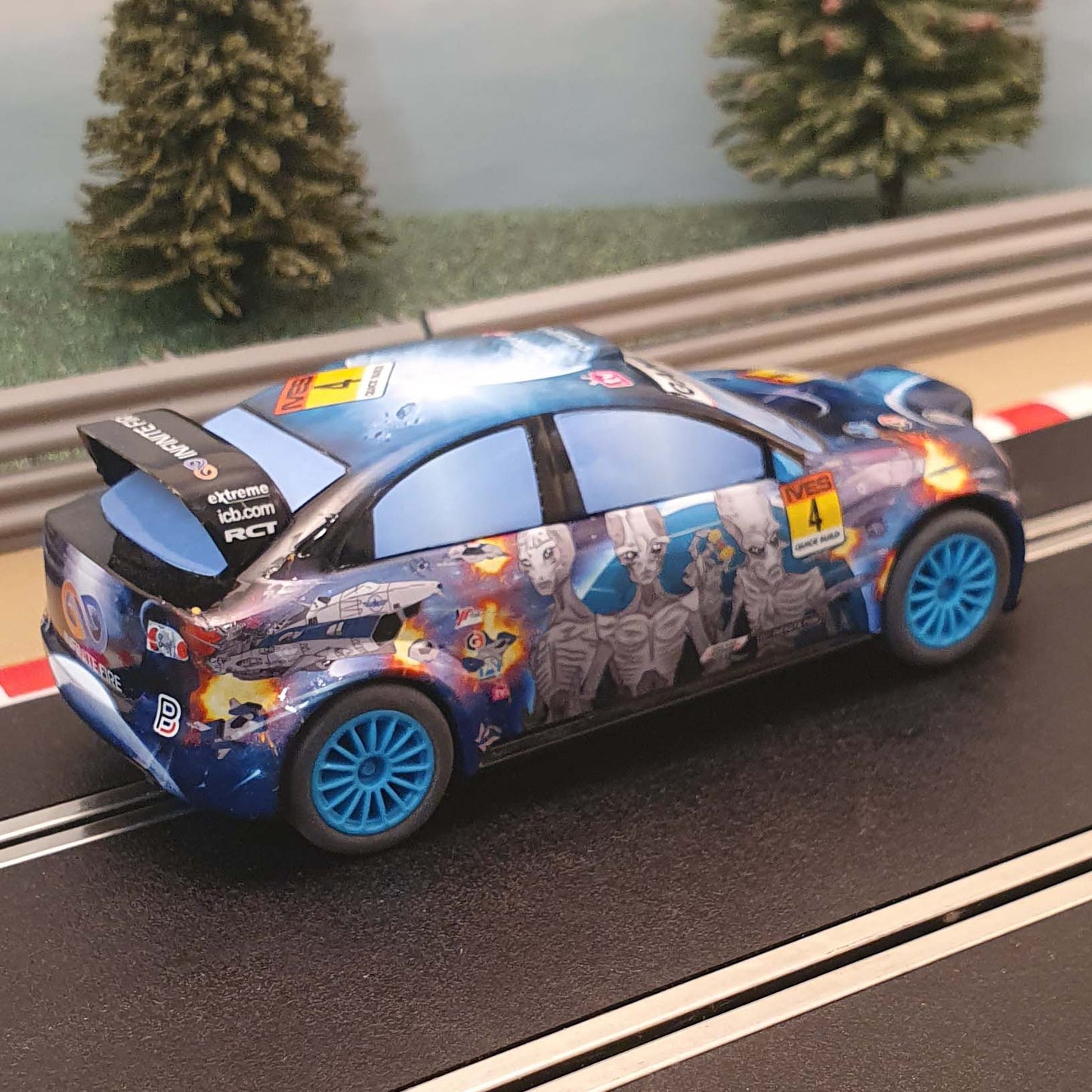 Coche de Arranque Scalextric 1:32 - Rally Azul #Q
