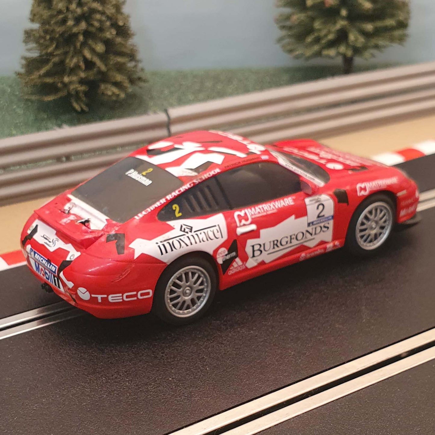 Scalextric 1:32 Car - C2899 Red Porsche 997 Lechner Racing Teco #2 #K