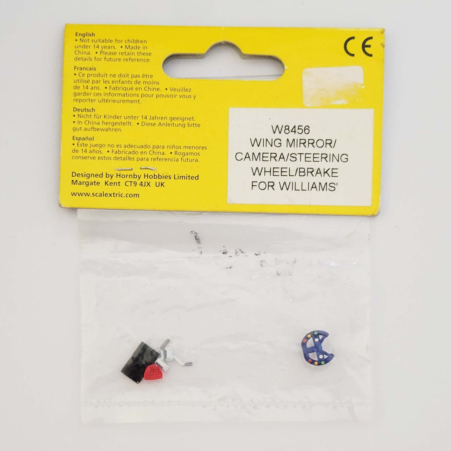 Scalextric 1:32 Car Parts - W8456 Williams F1 Wing Mirror Steering Wheel Brake