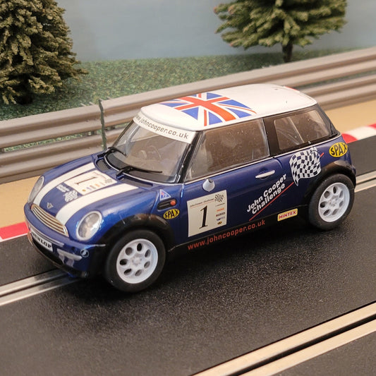 Coche Scalextric 1:32 - C2527 Azul BMW Mini Cooper Union Jack #1 *LUCES* #E