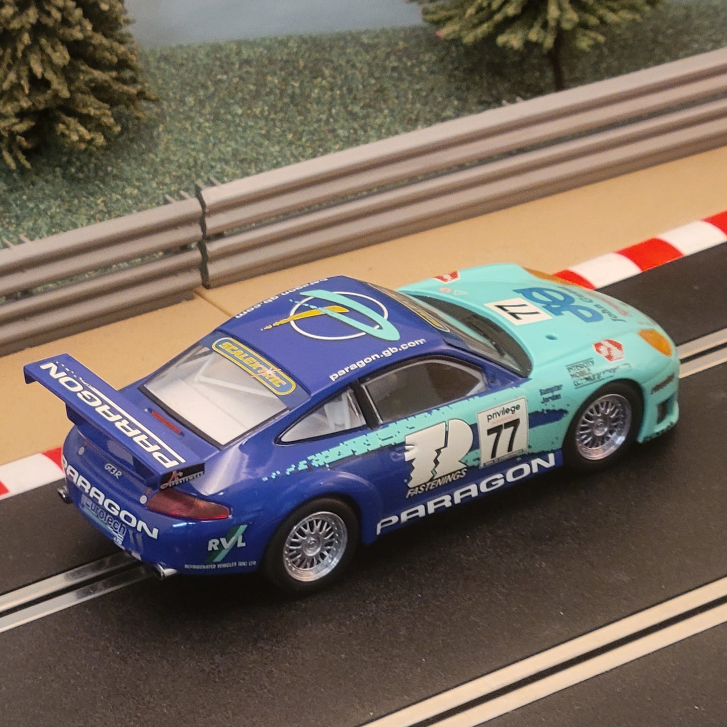Scalextric 1:32 Car - C2274 Porsche 911 GT3R #77 John Guest Paragon *LIGHTS* #MR