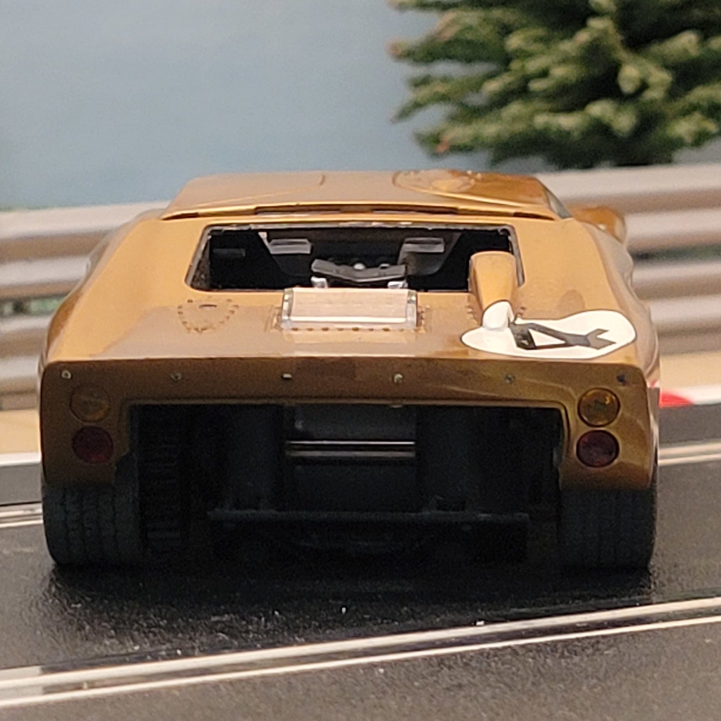Coche Scalextric 1:32 - C3026 Ford GT40 plateado y negro *LUCES* #7