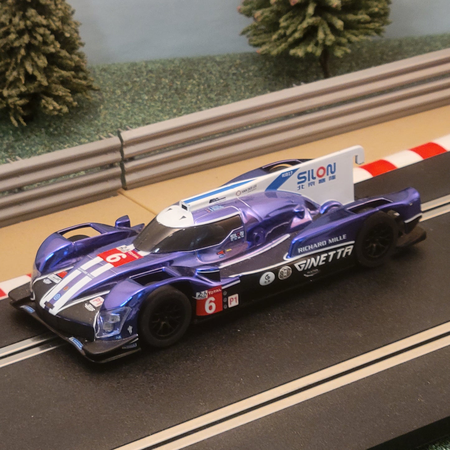 Scalextric 1:32 Car - Blue Ginetta G60 LMP1 Le Mans #6 *LIGHTS* #S