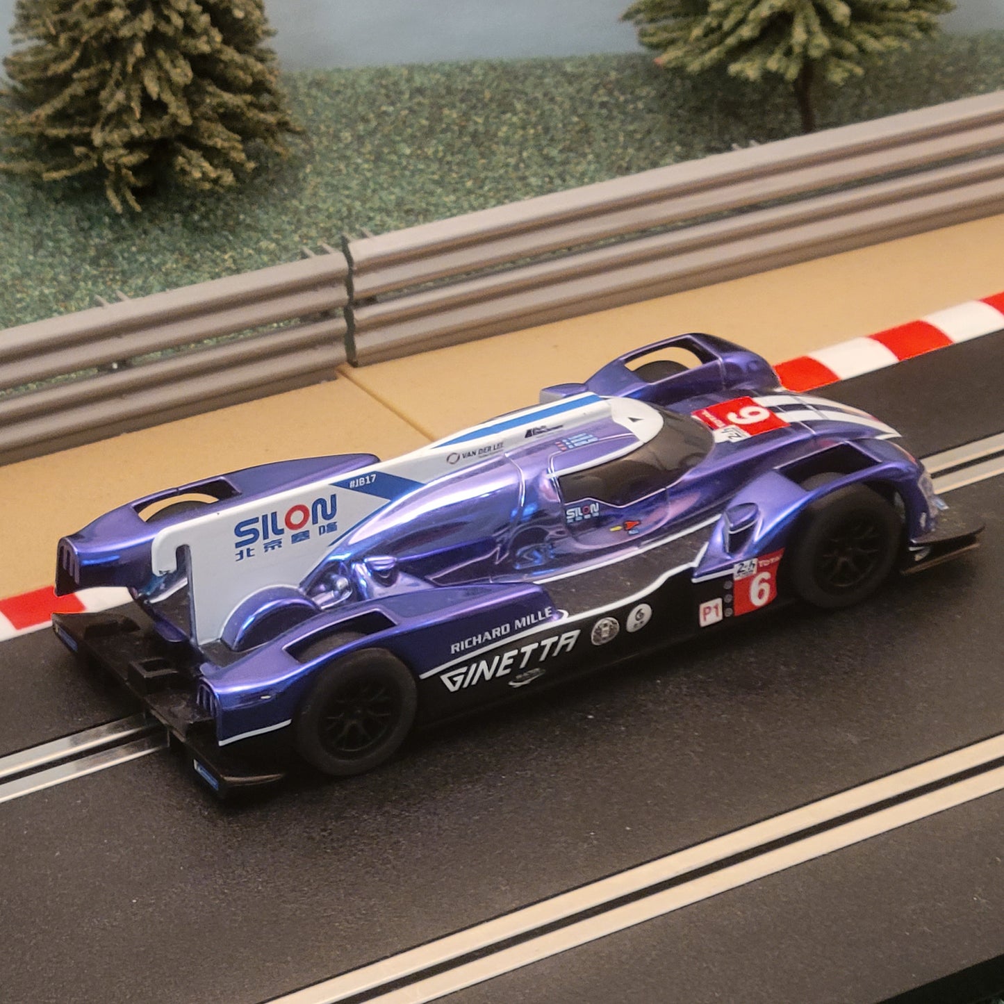 Coche Scalextric 1:32 - Azul Ginetta G60 LMP1 Le Mans #6 *LUCES* #S