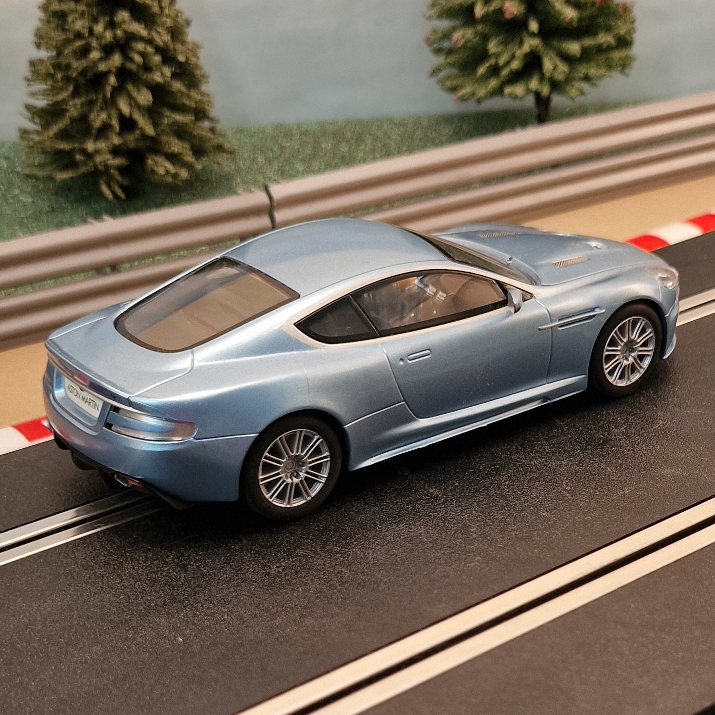 Scalextric 1:32 Car - C3201 Glacial Blue Aston Martin DBS *LIGHTS* #W