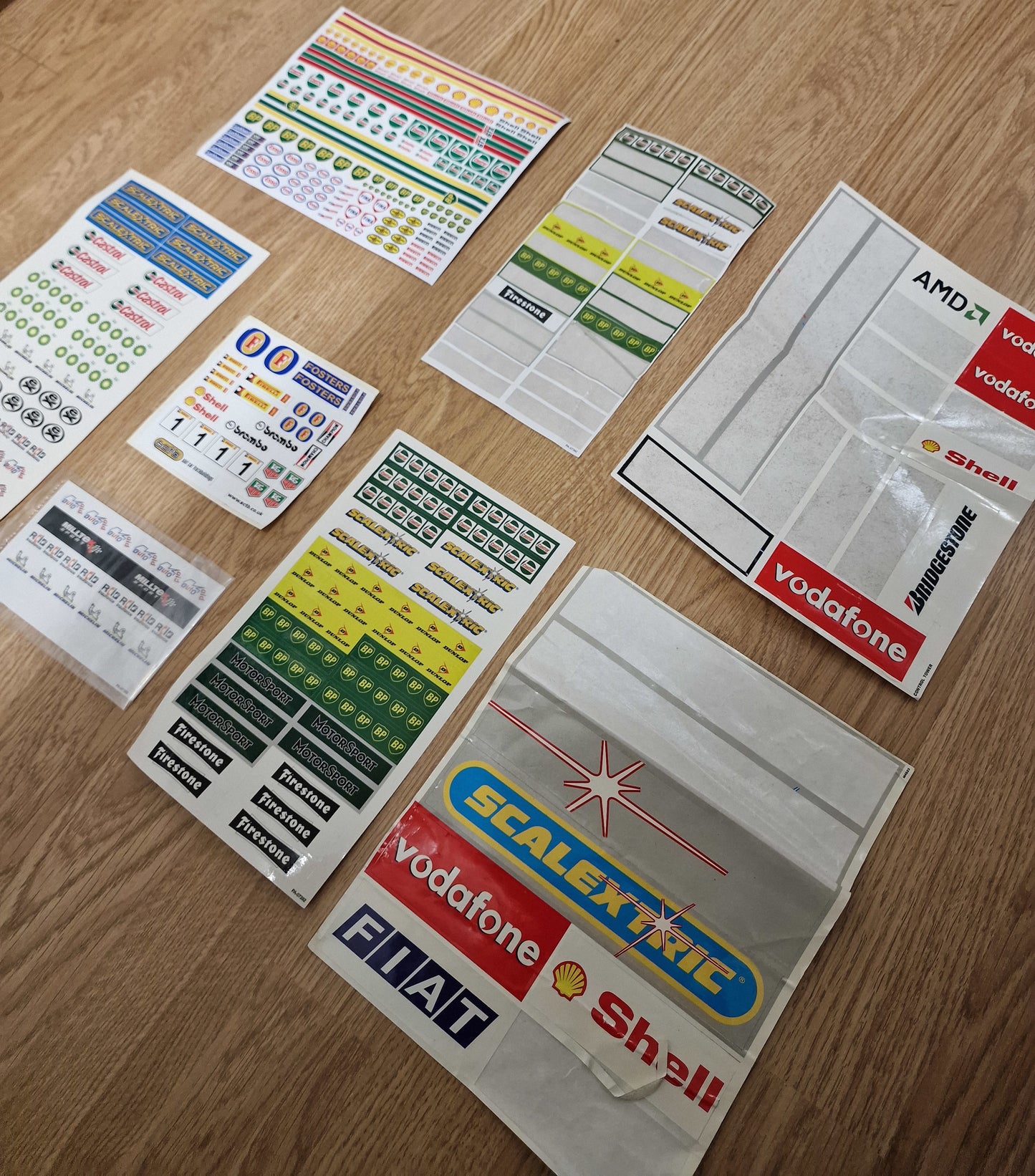 Scalextric Slot Car Decal Sticker Sheets - Barrier Building Car #Y