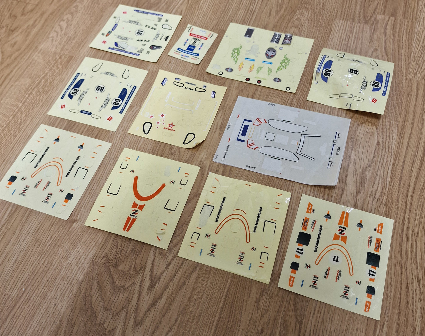 Scalextric Slot Car Decal Sticker Sheets #A