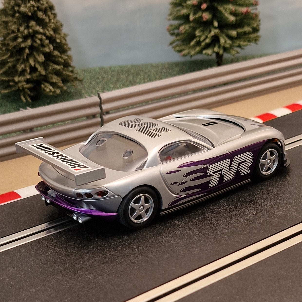 Scalextric C2357 Silver TVR Speed 12 #6 *LIGHTS* #E