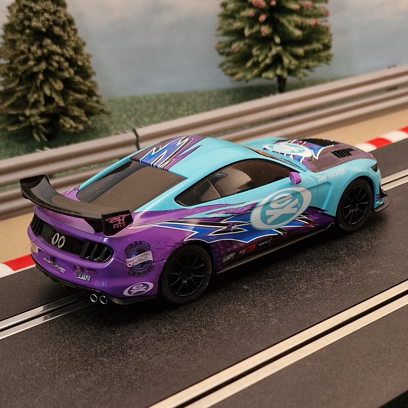 Scalextric ex C1421 Ford Mustang GT4 Blue Drift Car