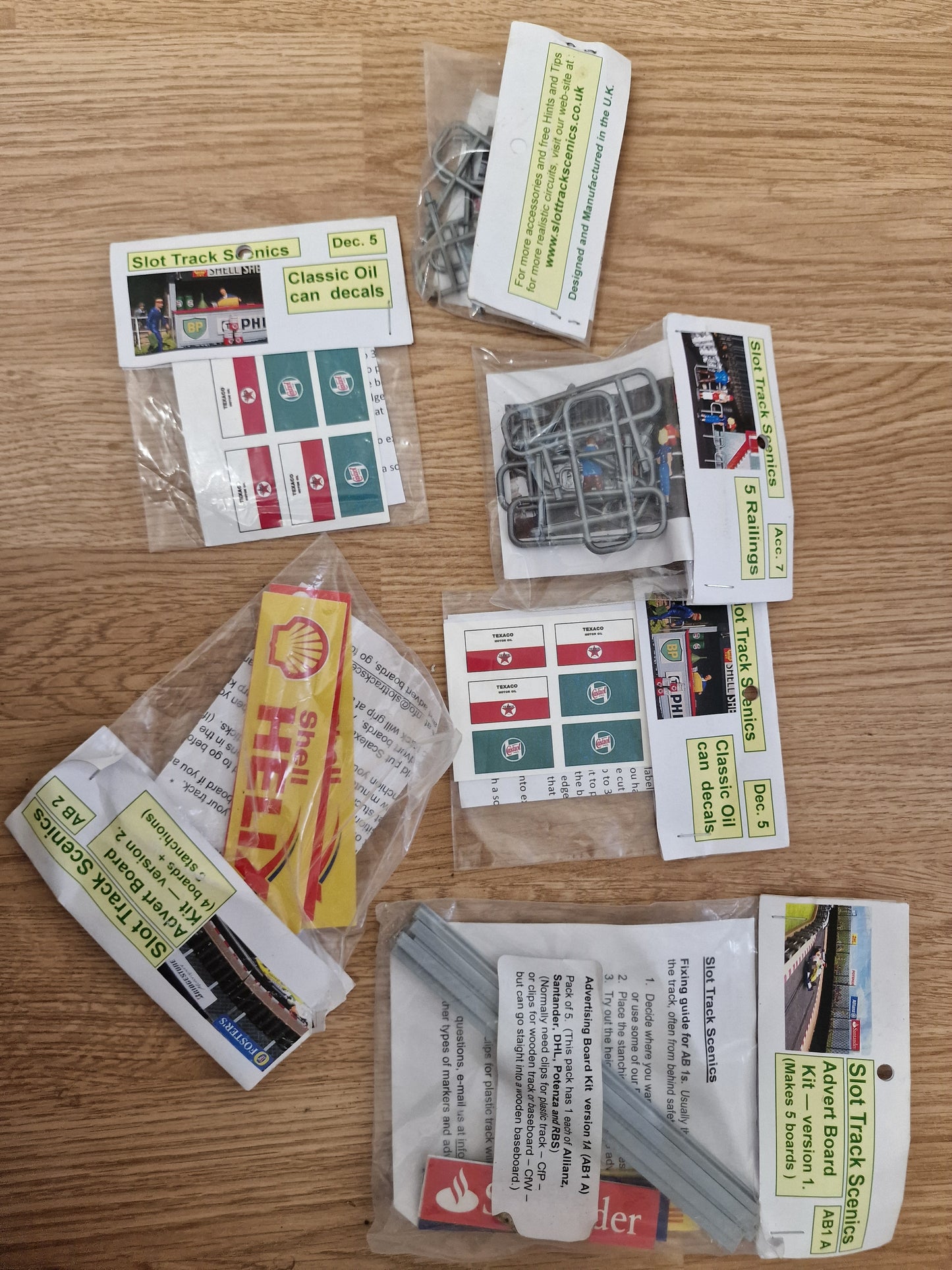 Slot Track Scenics - Advert board Railings Fencing Decals Furniture Scalextric