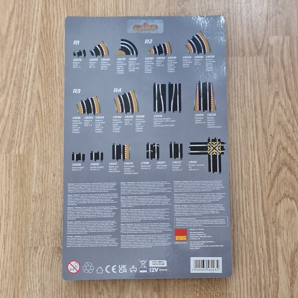 Scalextric C8223 Half Straight Borders 175mm & Barriers 'BA' x 4 NEW #B