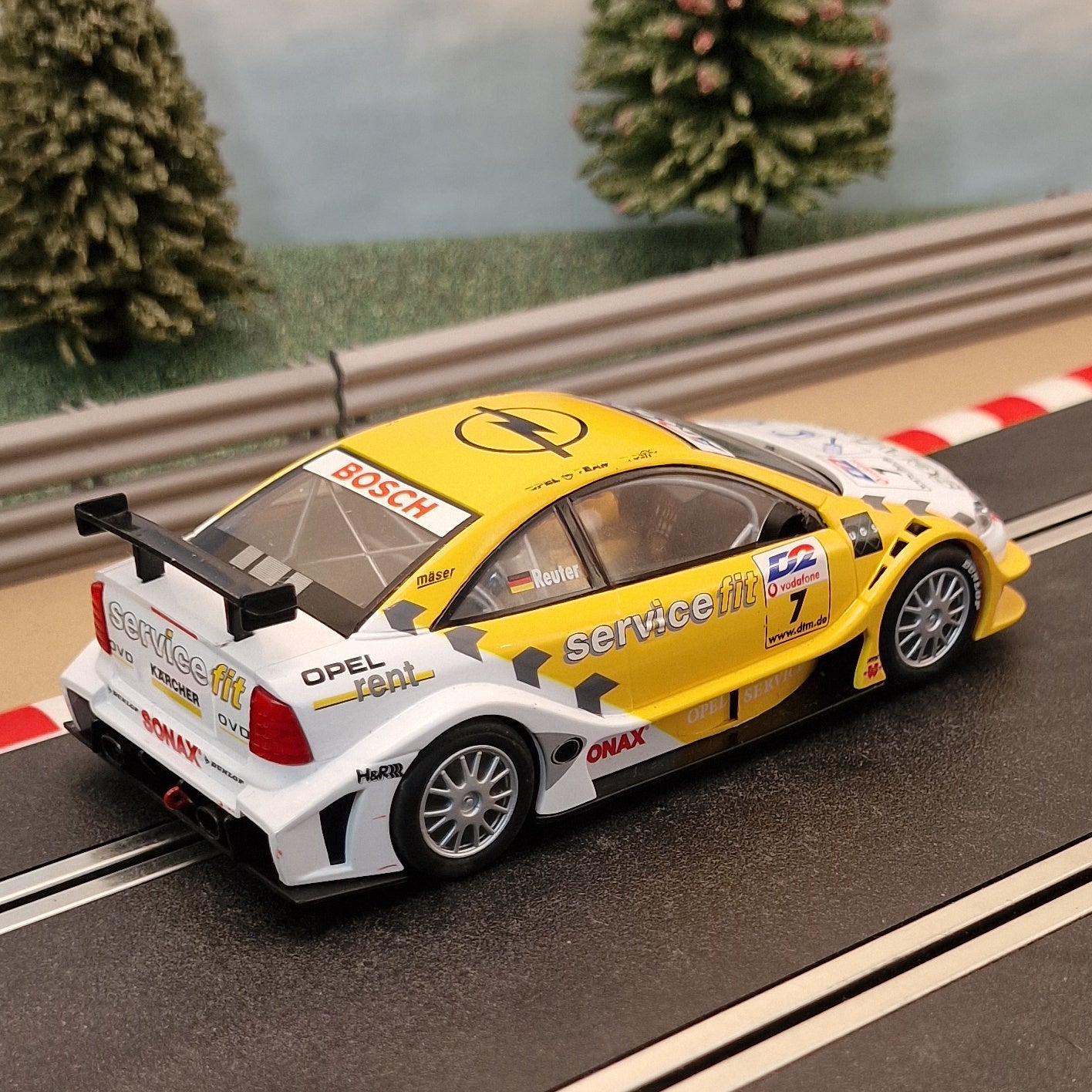 Scalextric C2297 Opel V8 Coupé Opel Service - Reuter #7 *LIGHTS* #MW