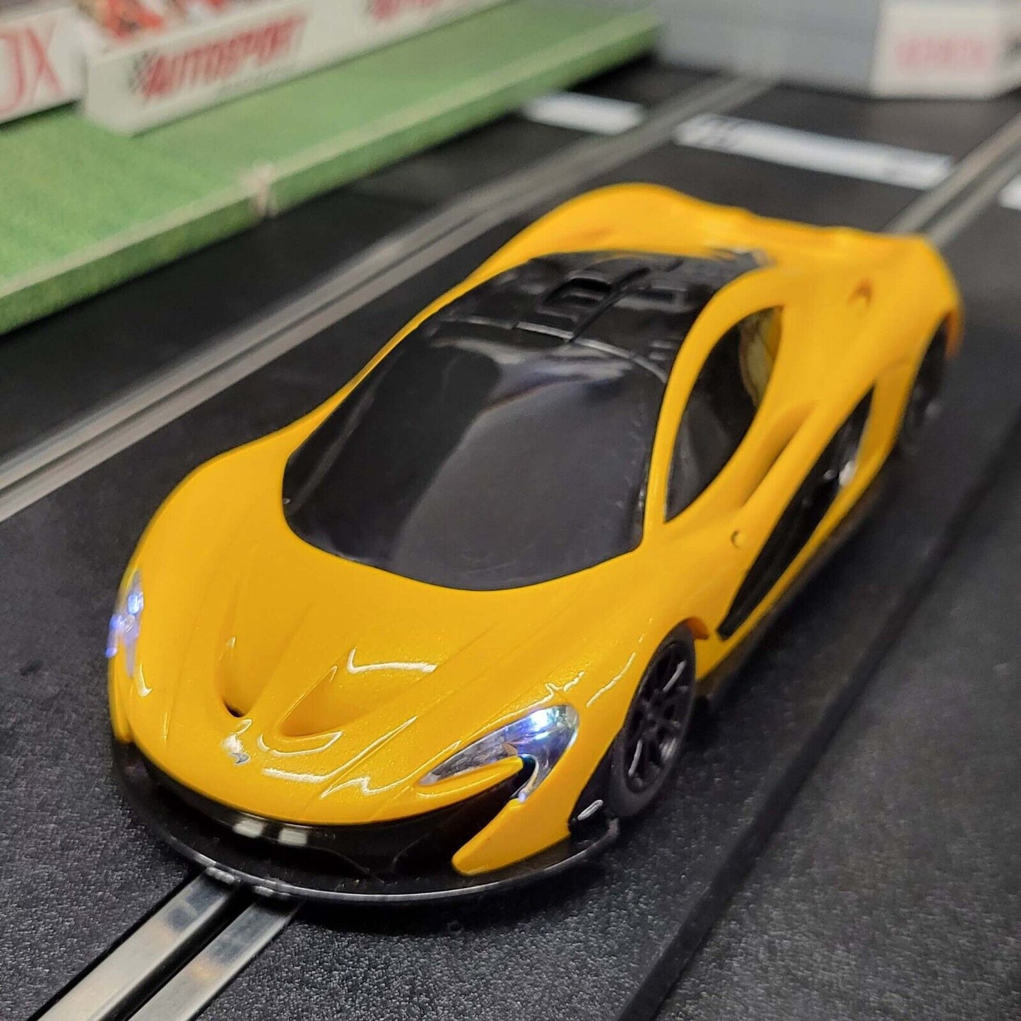 Scalextric 1:32 Car - Yellow Mclaren P1 *LIGHTS* #MWL