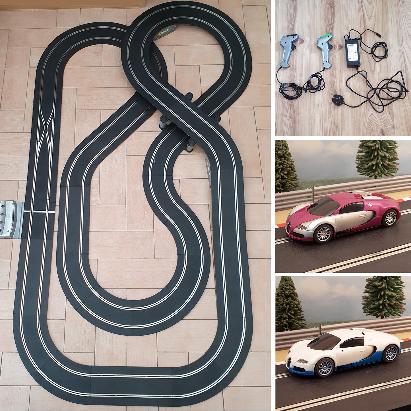 Scalextric Sport 1:32 Track Set Layout With Bugatti Veyron Cars DIGITAL AS9 #PW