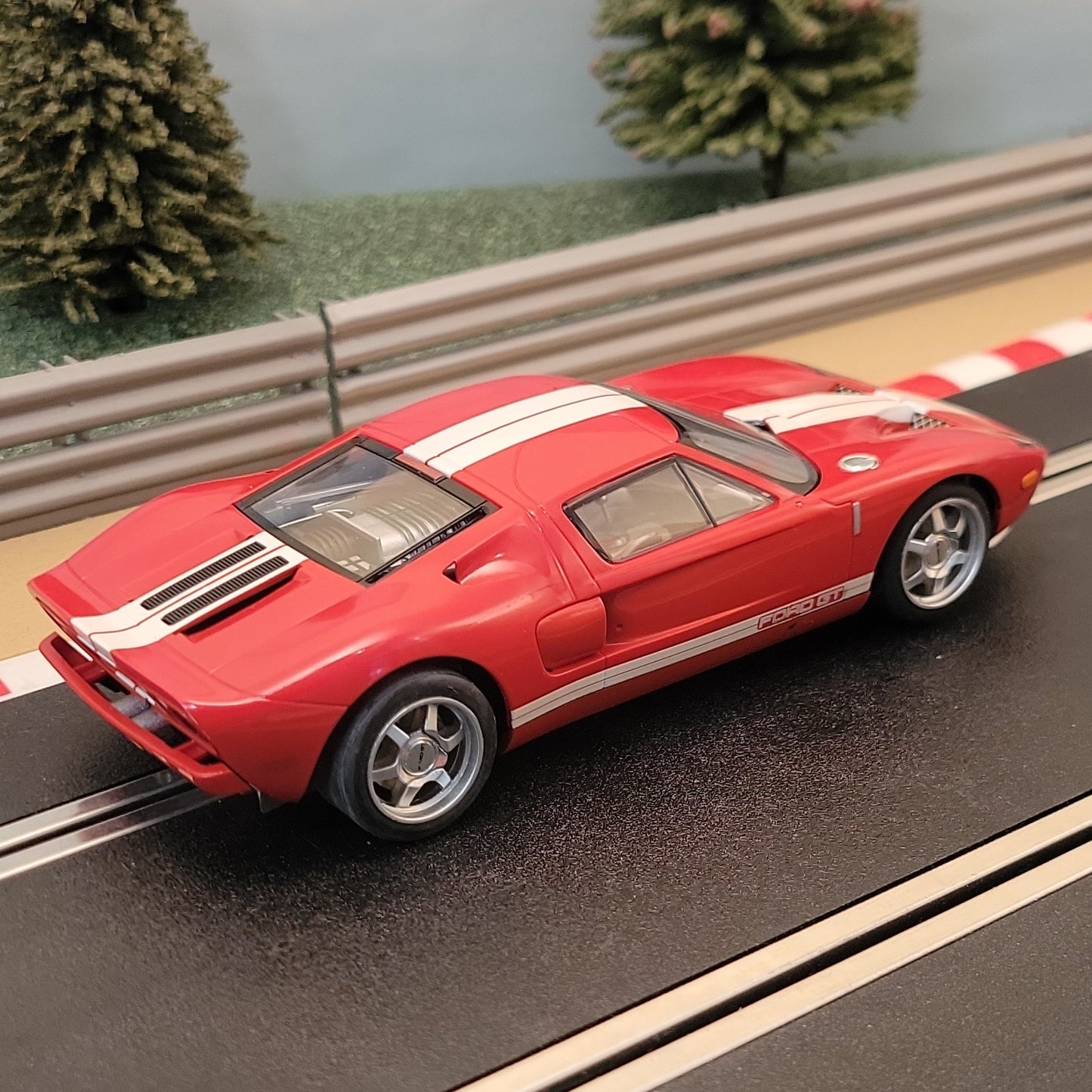 Scalextric 1:32 Car - C2661 Red Ford GT From Top Gear Set *LIGHTS* #MW
