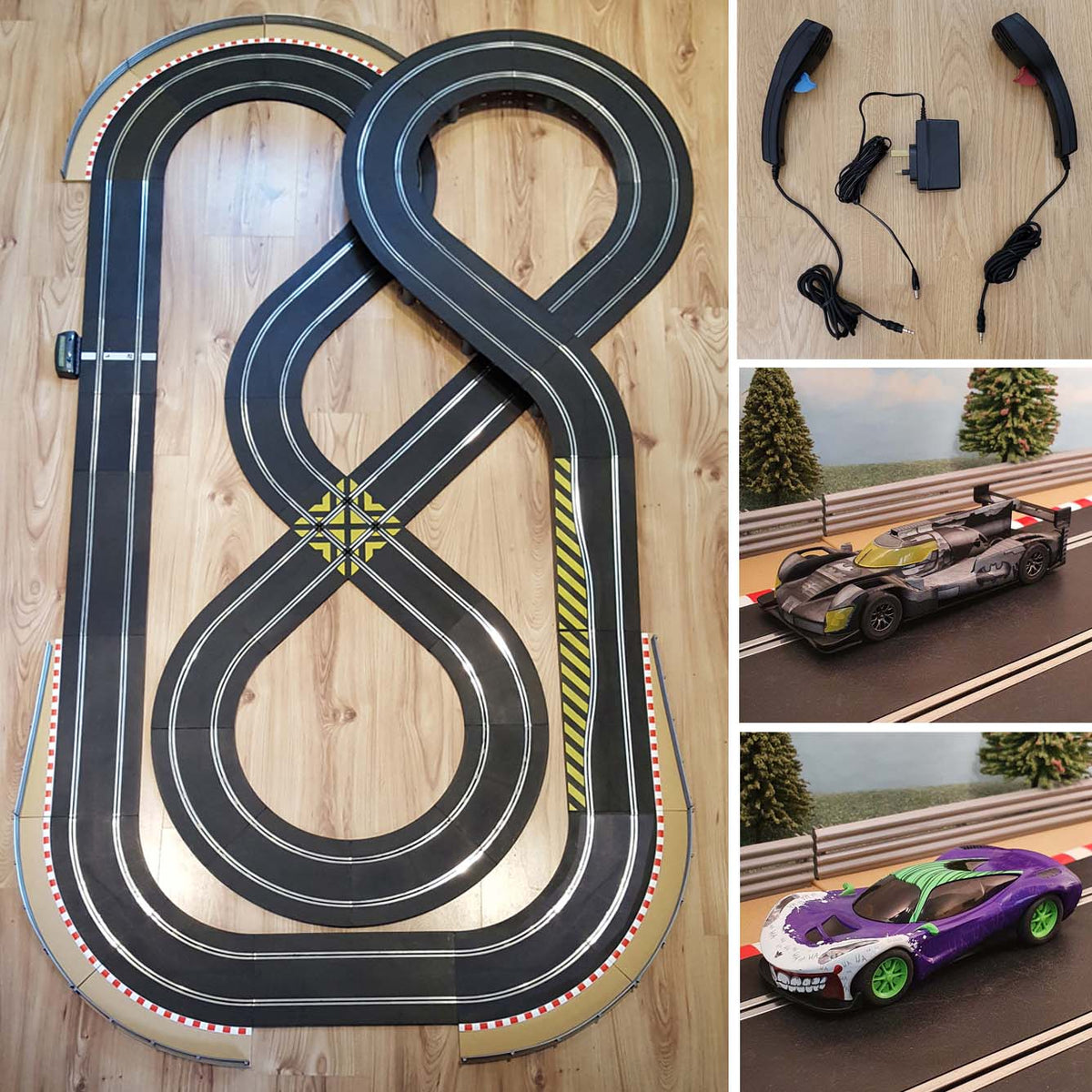 Scalextric Layout AS10 With Batman & Joker Cars *LIGHTS*