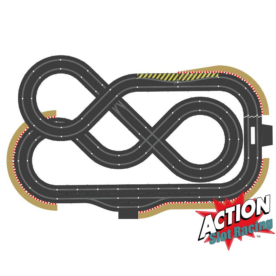 Scalextric Sport 1:32 Track Set Layout With Pit Lane & Game ARC Pro AS10