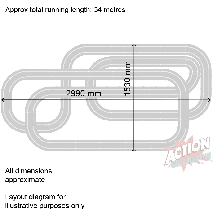 Scalextric Sport 1:32 Track Set Layout - ARC Pro #AS7