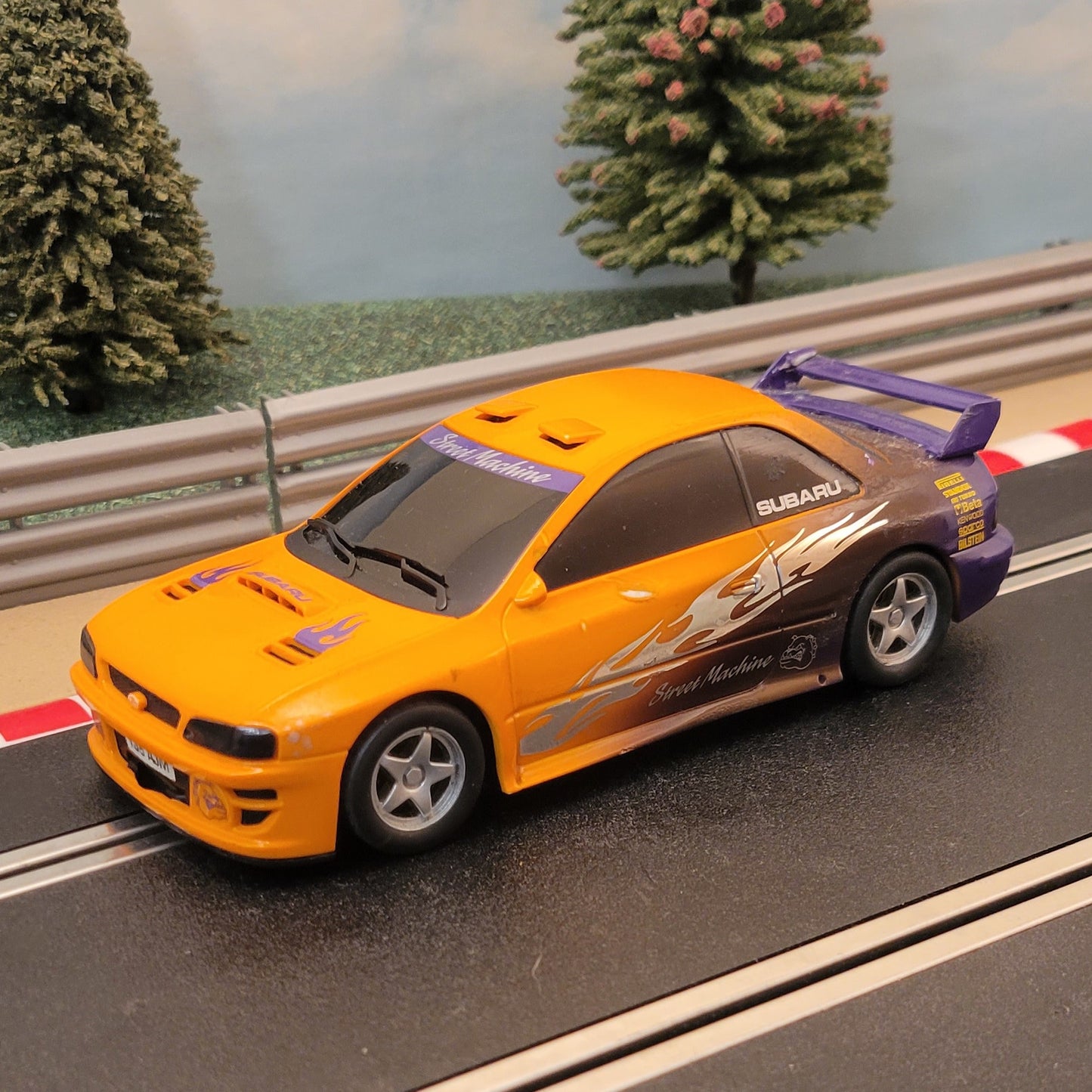 Scalextric 1:32 Car - Orange / Purple Subaru Impreza WRC Street Machine #Q
