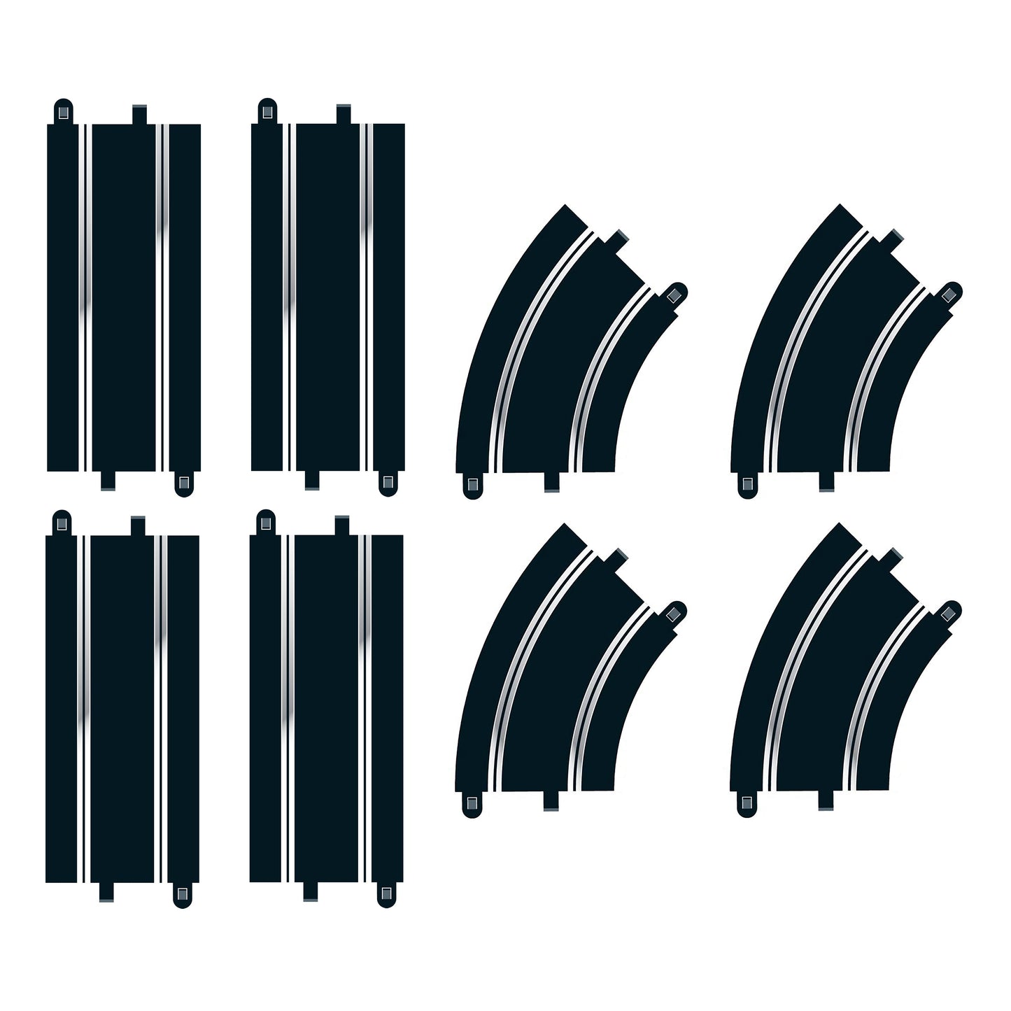 Scalextric C8198 - C8205 Straights x 4 & C8206 Curves x 4 Excellent