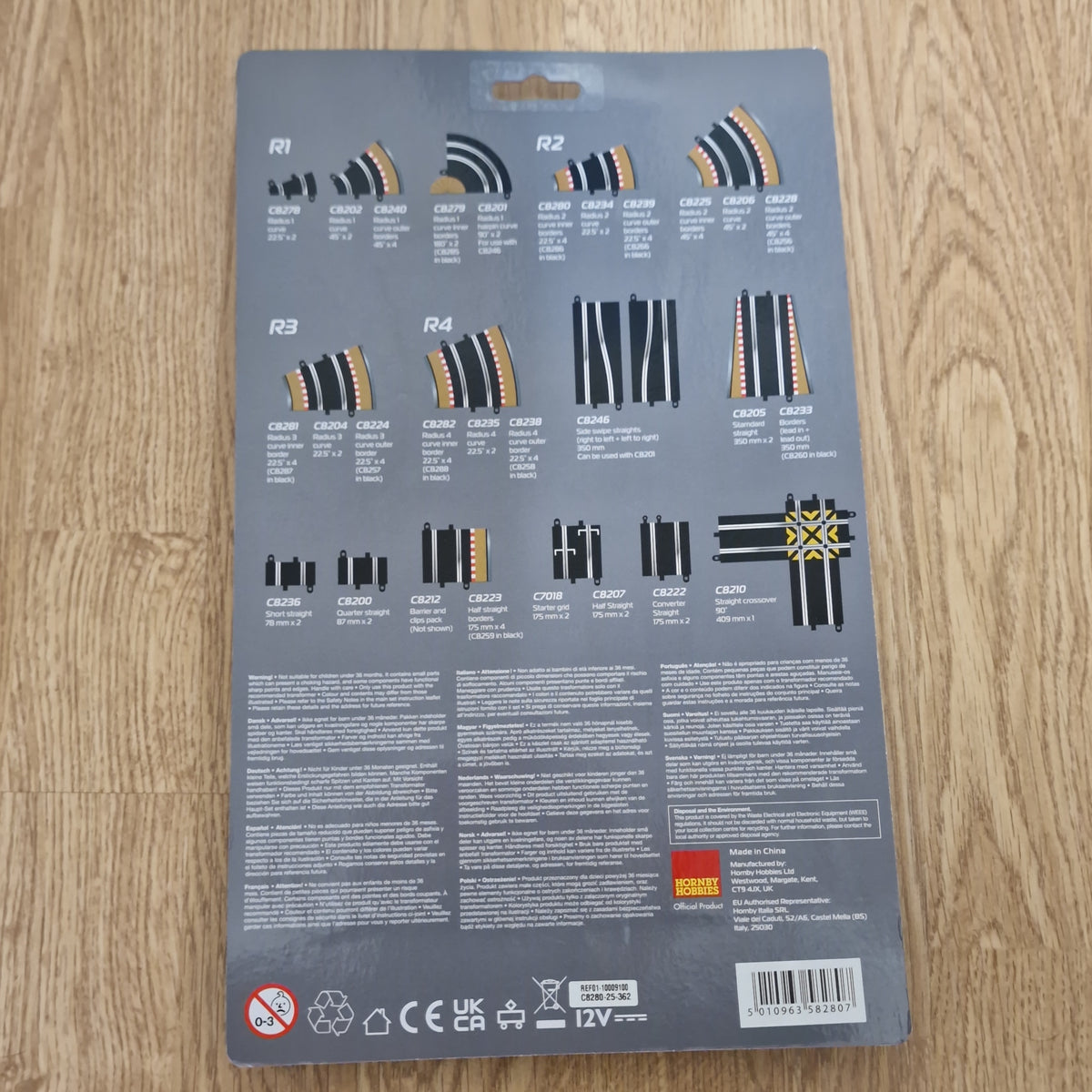Scalextric C8280 Rad2 Curve Inner Borders & Barriers 22.5º 'BM' x 4 NEW