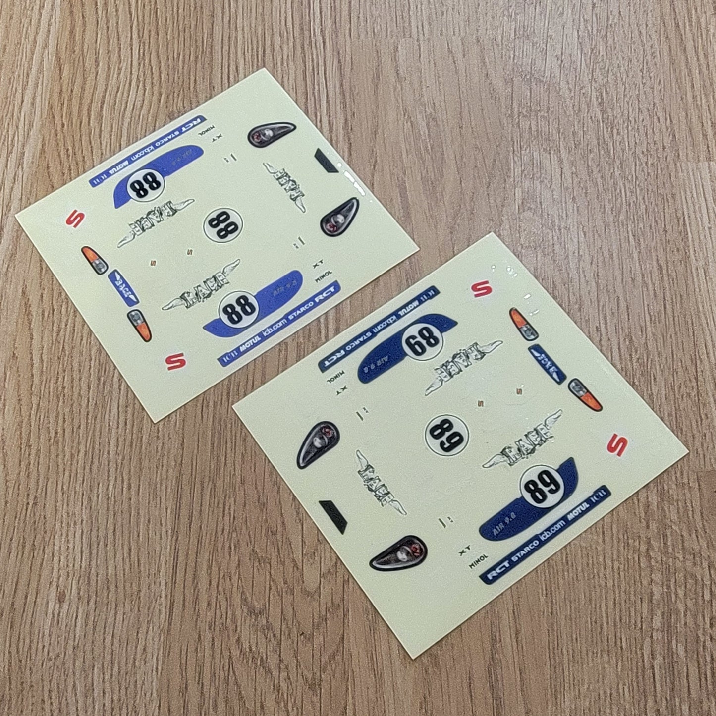 Scalextric 1:32 Start / Sport Car Stickers GT Lightning Decals Transfers #88 #89