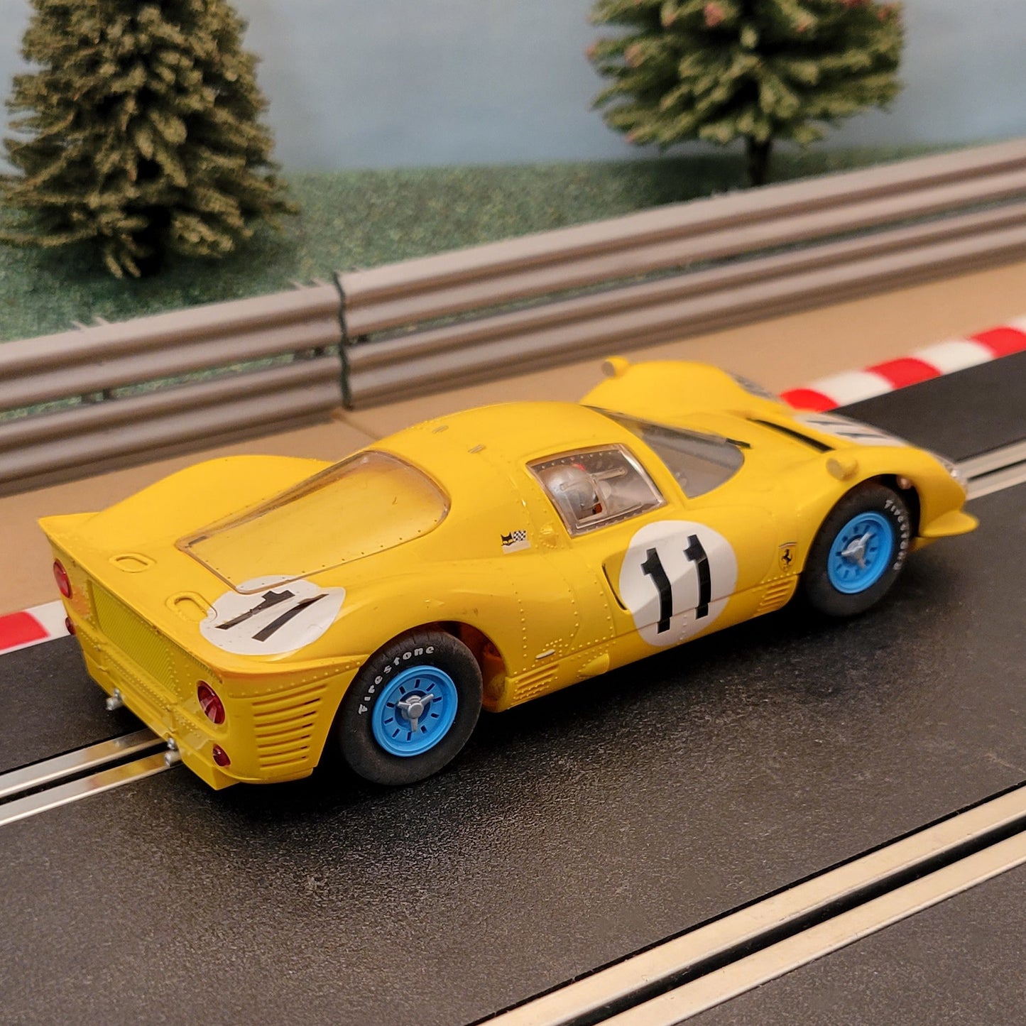 Scalextric 1:32 Car - C2787 Yellow Ferrari P4 330 #11 *LIGHTS*