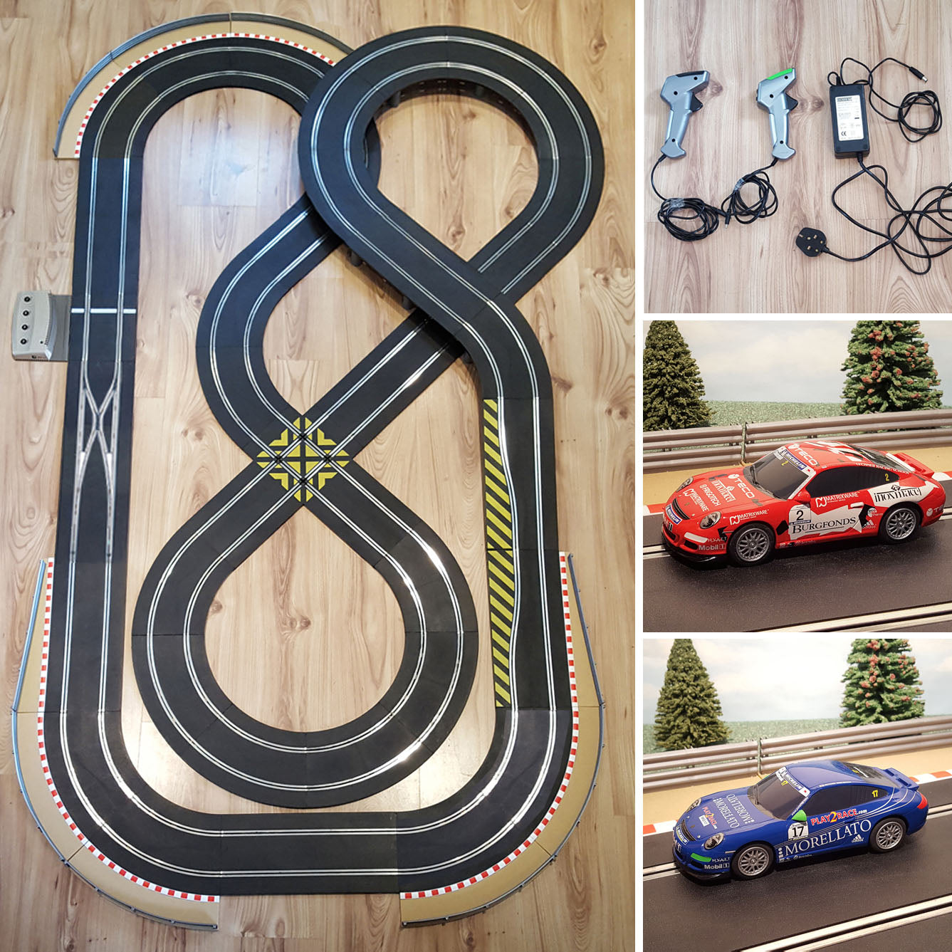 Scalextric Sport 1:32 Track Set Layout With Porsche Cars DIGITAL