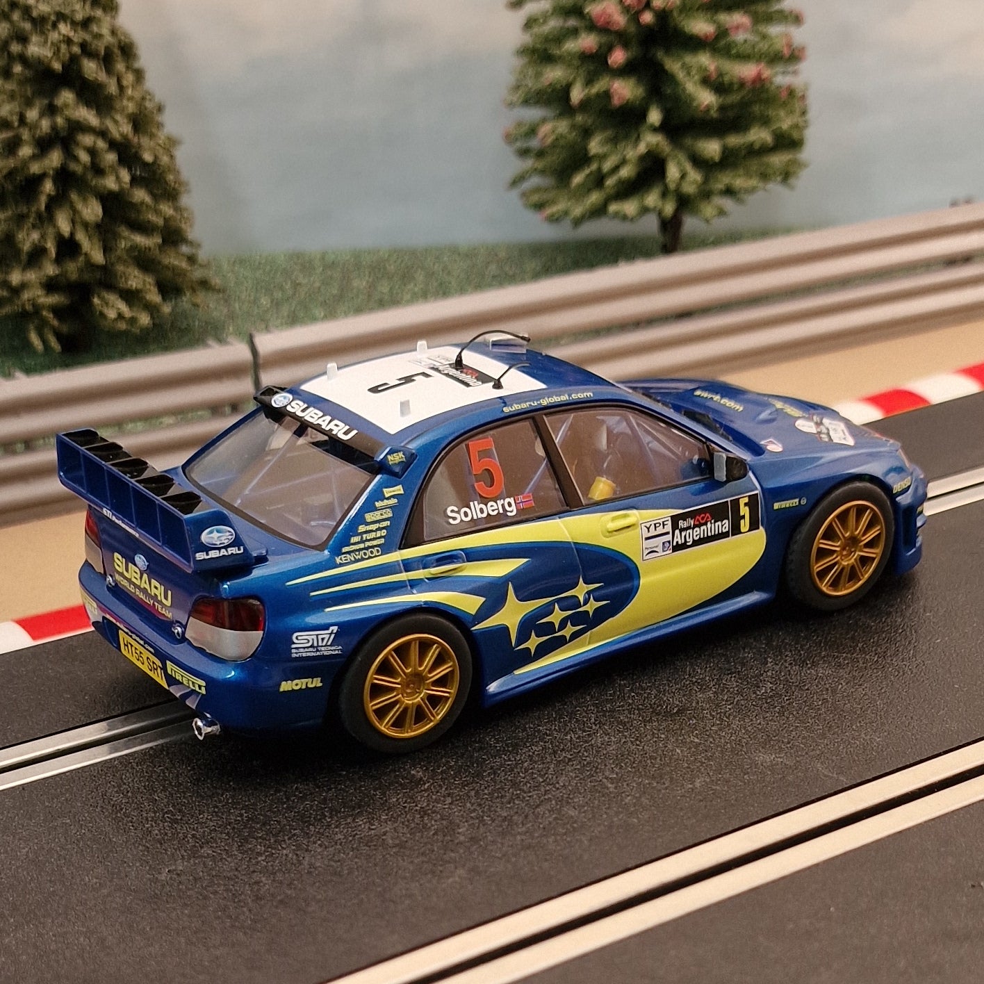 Coche Scalextric 1:32 - C2749 Subaru Impreza WRC 4WD Solberg #5 *LUCES* #E