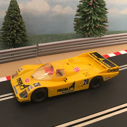 Scalextric 1:32 Car - Yellow Porsche Le Mans FromA #28 #H