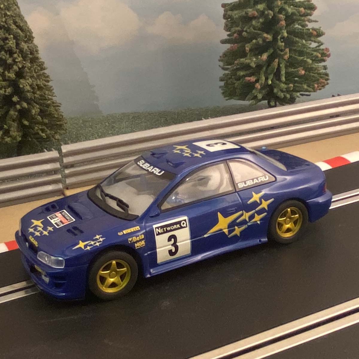 Scalextric 1:32 Car - C2235 Blue Subaru Impreza WRC Network Q #3 #S