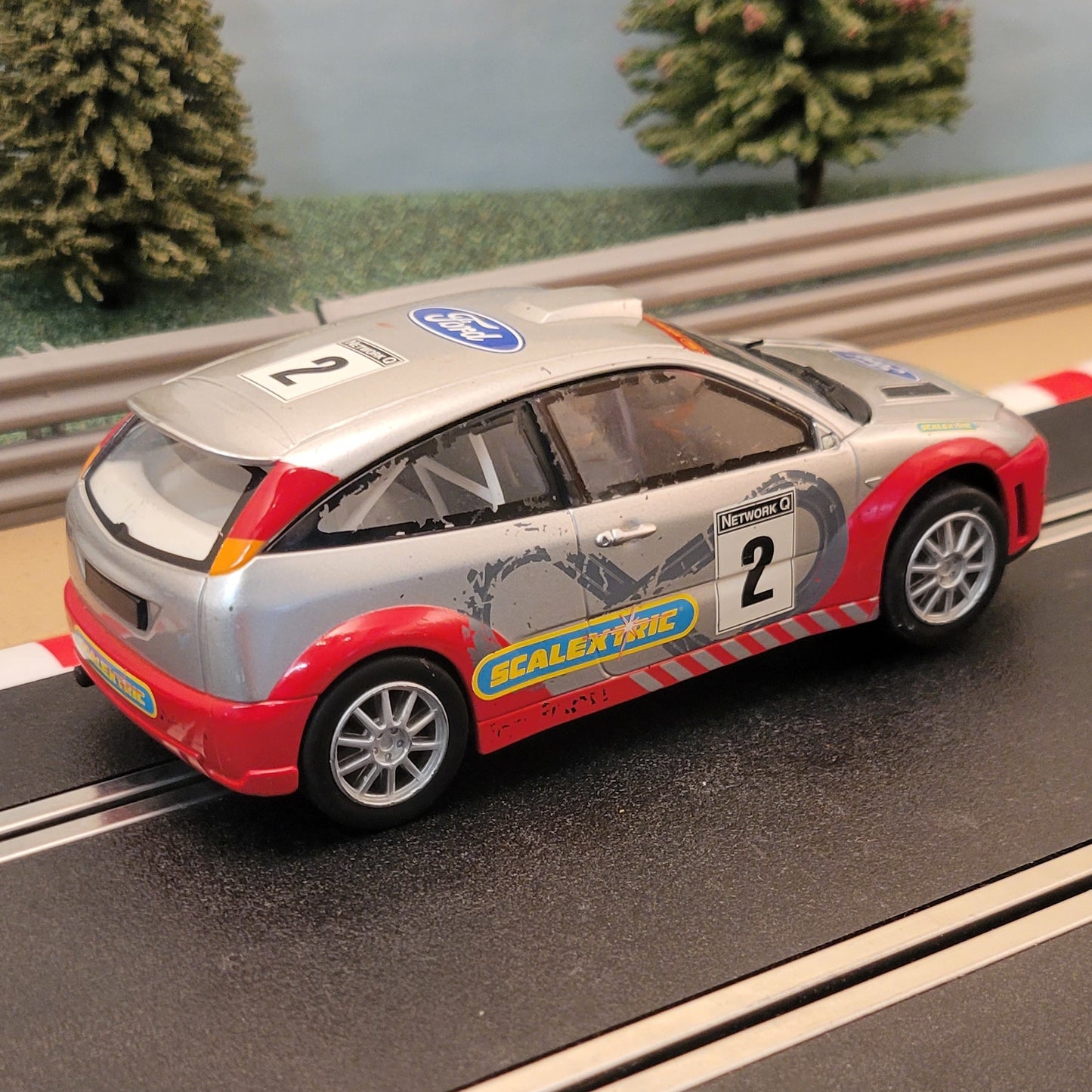 Scalextric 1:32 Car - Red & Silver Ford Focus Rally WRC #2 #D
