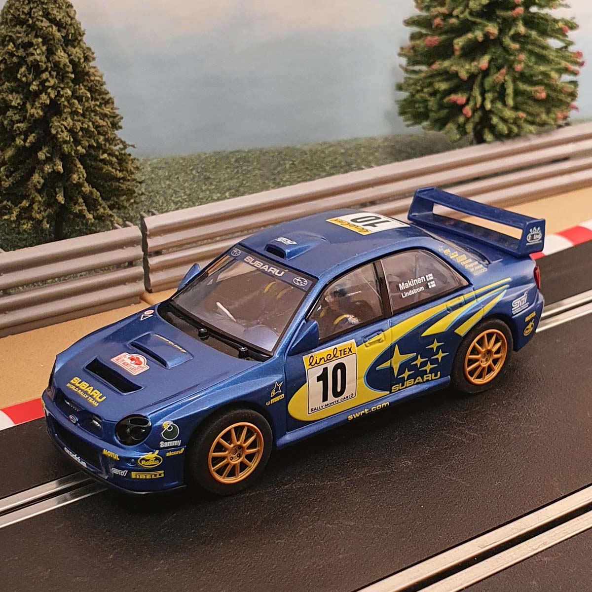 Scalextric 1:32 Car - C2412 Subaru Impreza WRC Makinen #10 *LIGHTS* #W