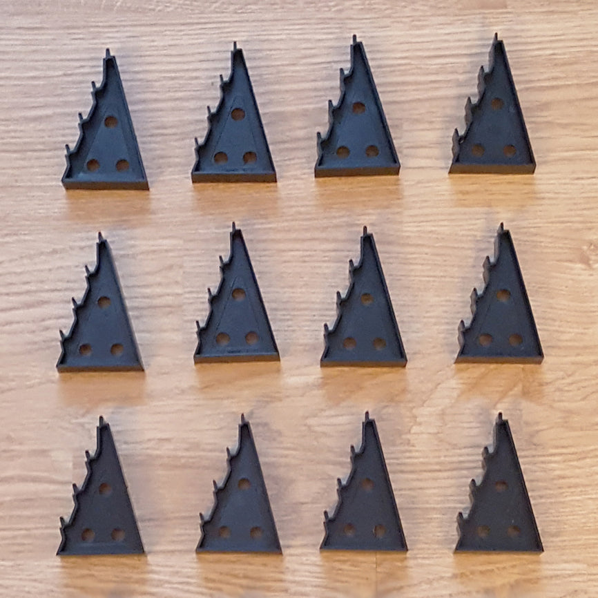 Scalextric C710 Banked Curve Track / Bridge Supports Wedges x 12 BLACK