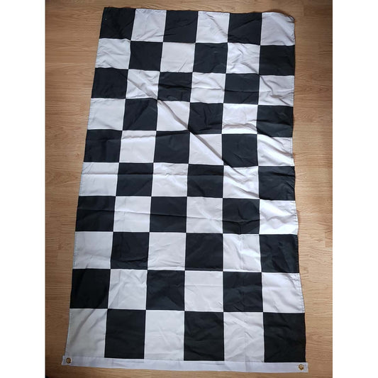 Full Size Chequered Flag - Could be Used For Scalextric or Man-Cave 5ft x 3ft