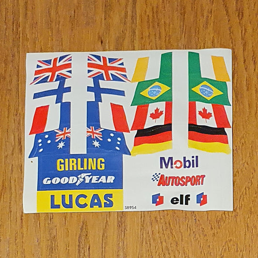 Scalextric Classic Vintage Flag & Barrier Stickers - From Lucas To Ireland