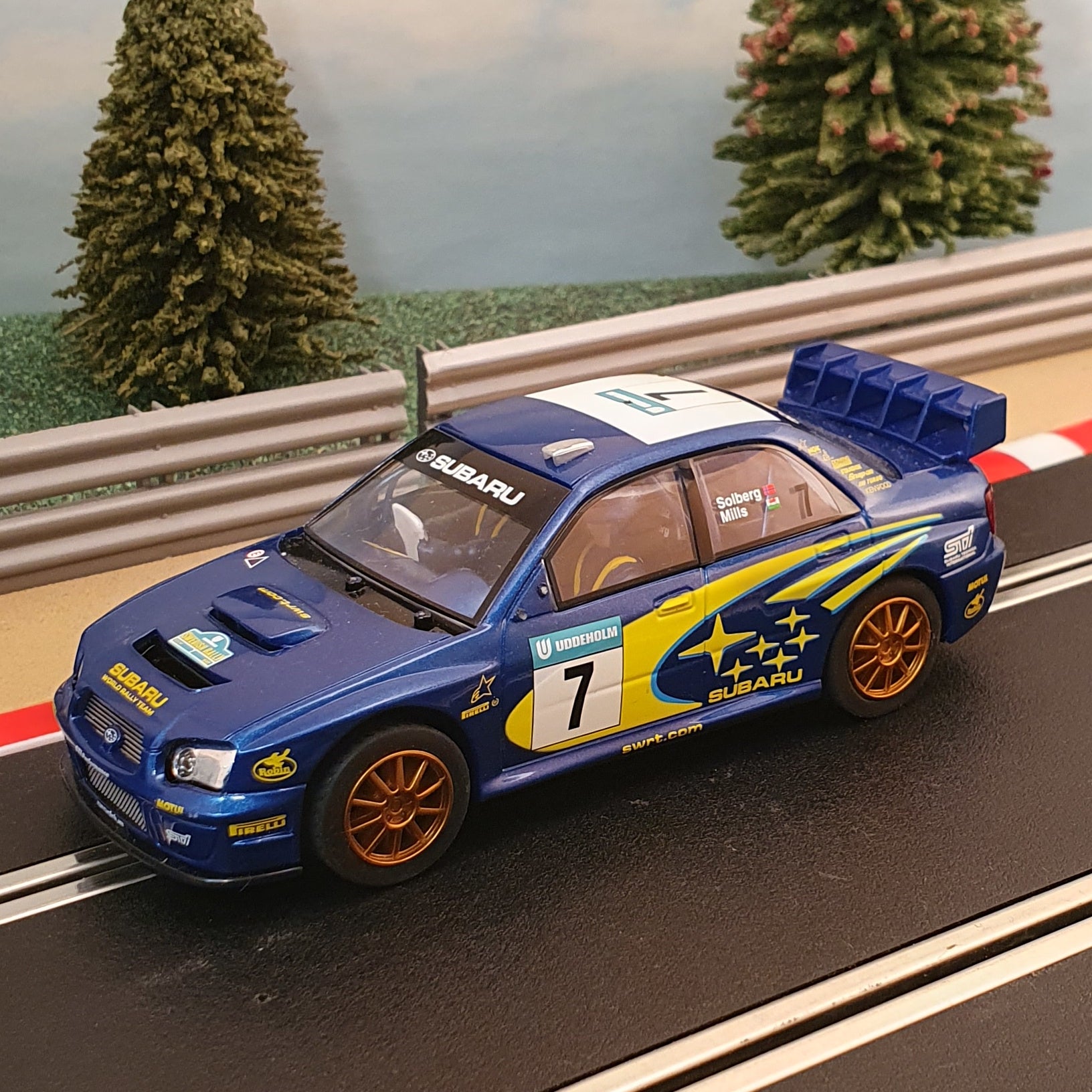 Scalextric 1 32 Car C2587 Subaru Impreza WRC Solberg 7 LIGHTS