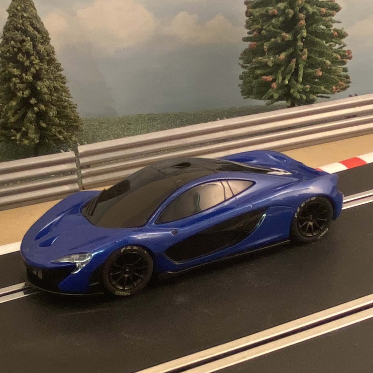 Scalextric 1 32 Car Blue McLaren P1 M Action Slot Racing