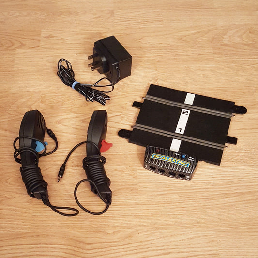 Scalextric Sport 1:32 Powerbase Track C8217 + Power Adaptor + Throttles #E