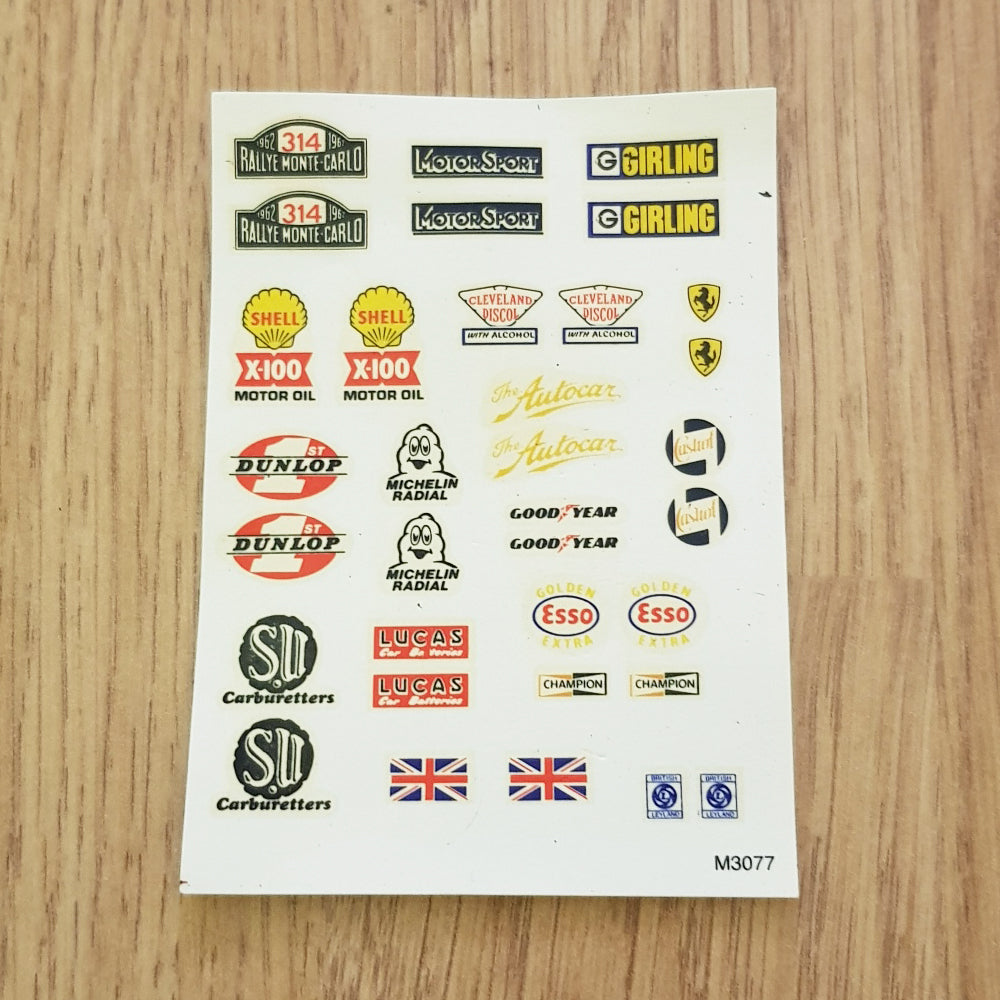 Scalextric Classic Vintage Stickers Decals Transfers M3077