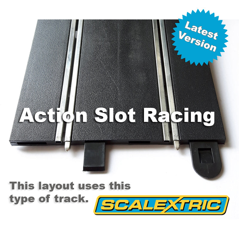 Scalextric Sport 1:32 Track Set Layout & Bugatti Veyron Cars DIGITAL AS10 #BW