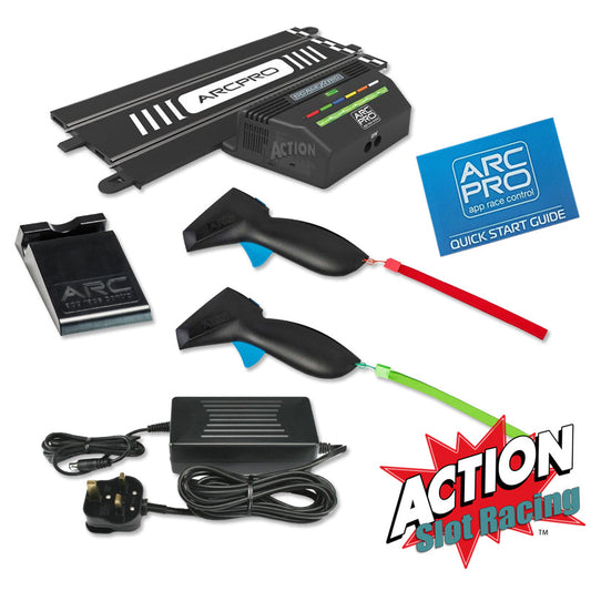 Scalextric ARC Pro digital track control system components with compatibility for Scalextric digital track compatibility.