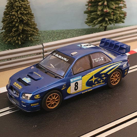 Scalextric 1:32 Car - C2491 Subaru Impreza WRC #8 Makinen *LIGHTS* #FWM
