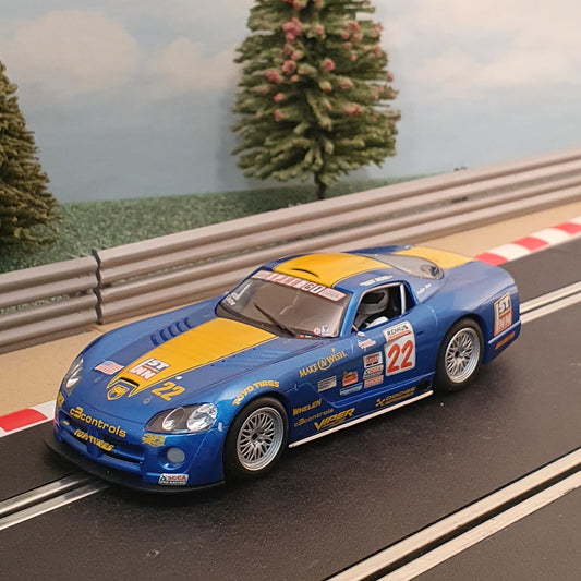 Scalextric 1:32 Car - C2522 Blue Dodge Viper #22 *LIGHTS* #MS