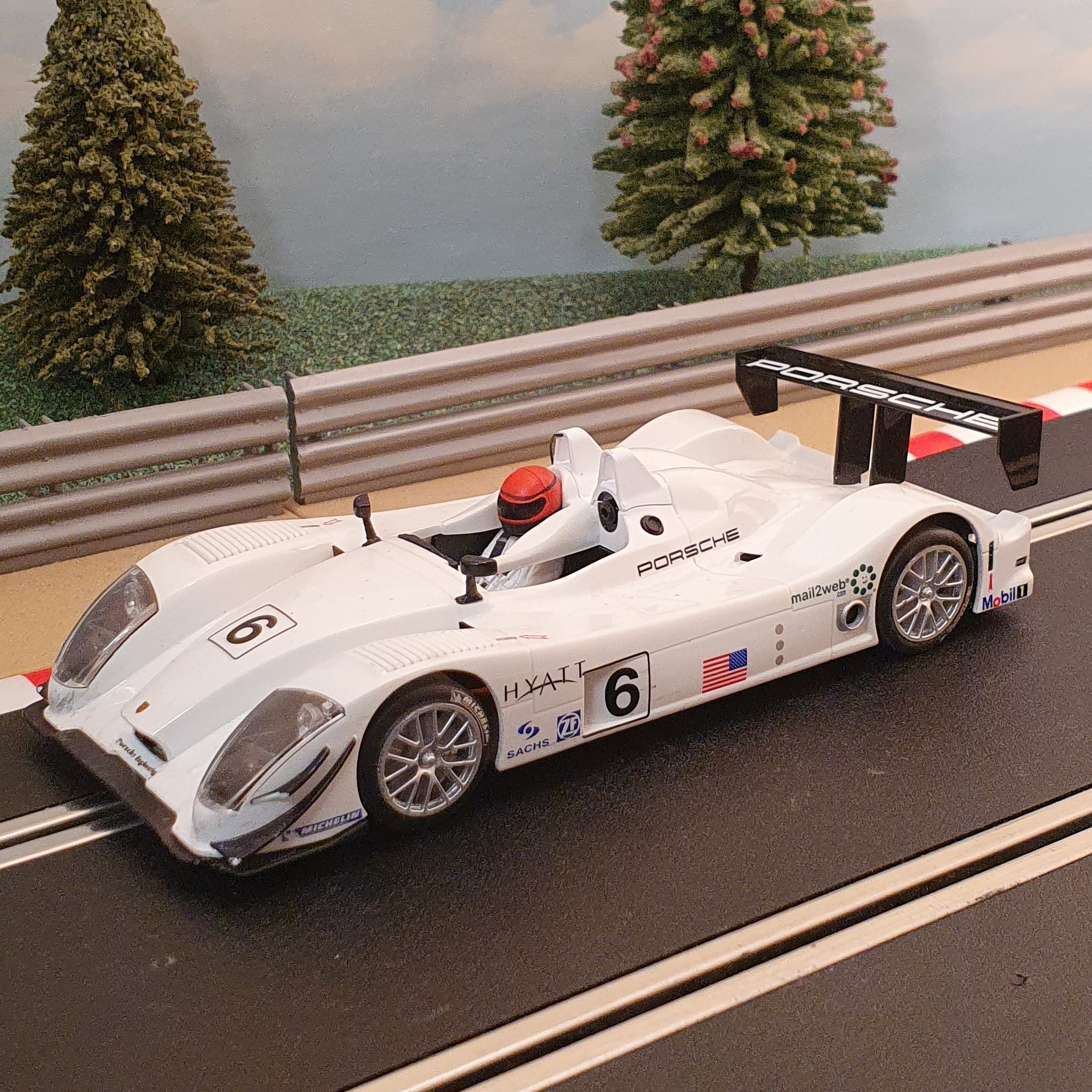 Scalextric 1:32 Car - C2906 White Porsche RS Spyder #6 *LIGHTS*