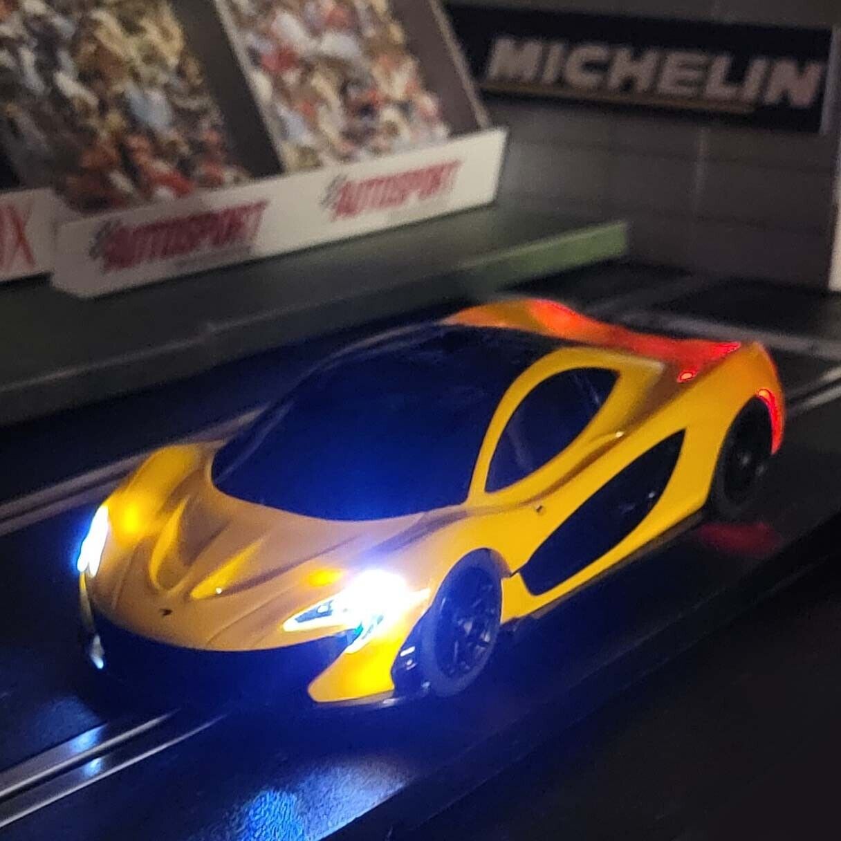 Scalextric 1:32 Car - Yellow Mclaren P1 *LIGHTS* #MWL