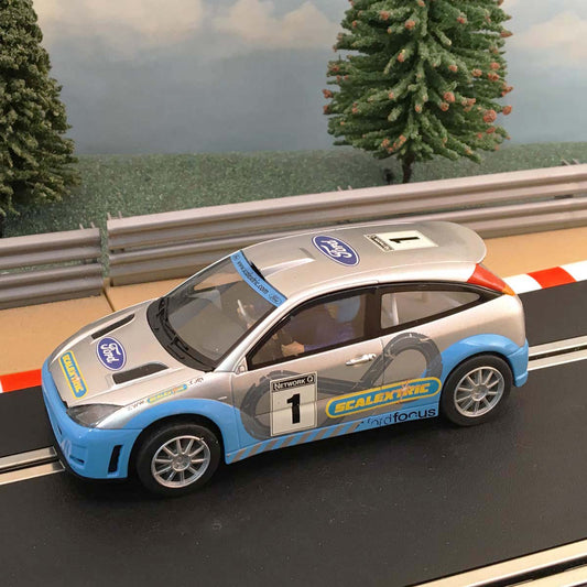 Scalextric 1:32 Car - Blue & Silver Ford Focus Rally WRC #1 #M