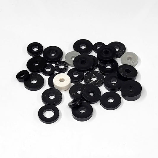 Scalextric 30 Washers / Nylon Spacers For Base Screws & Crystal Cases